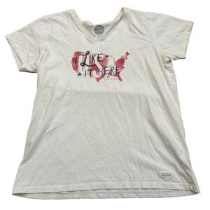 Women’s Life is Good USA I Like It Here Tshirt